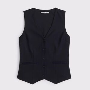 NWT A&F Easy Tailored Tie Back Black Vest